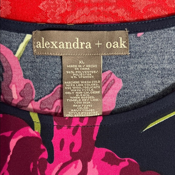 Alexandra + Oak Floral Jersey Women's Dress w/Bell Sleeves XL - Picture 3 of 5